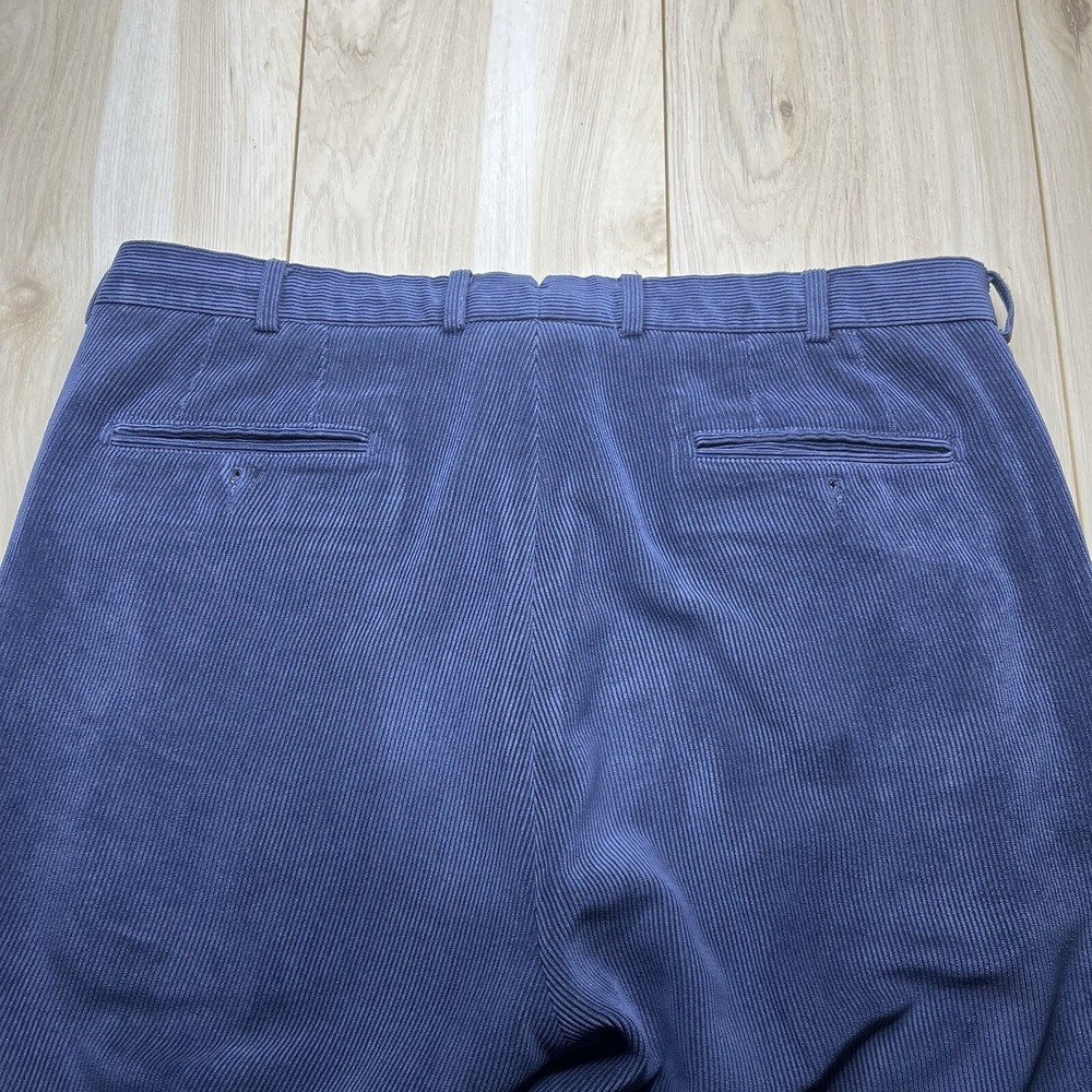 Peter Millar Mens Corduroy Nanoluxe Pants Flat Front Soft Blue Men's Size 36 - Picture 13 of 16